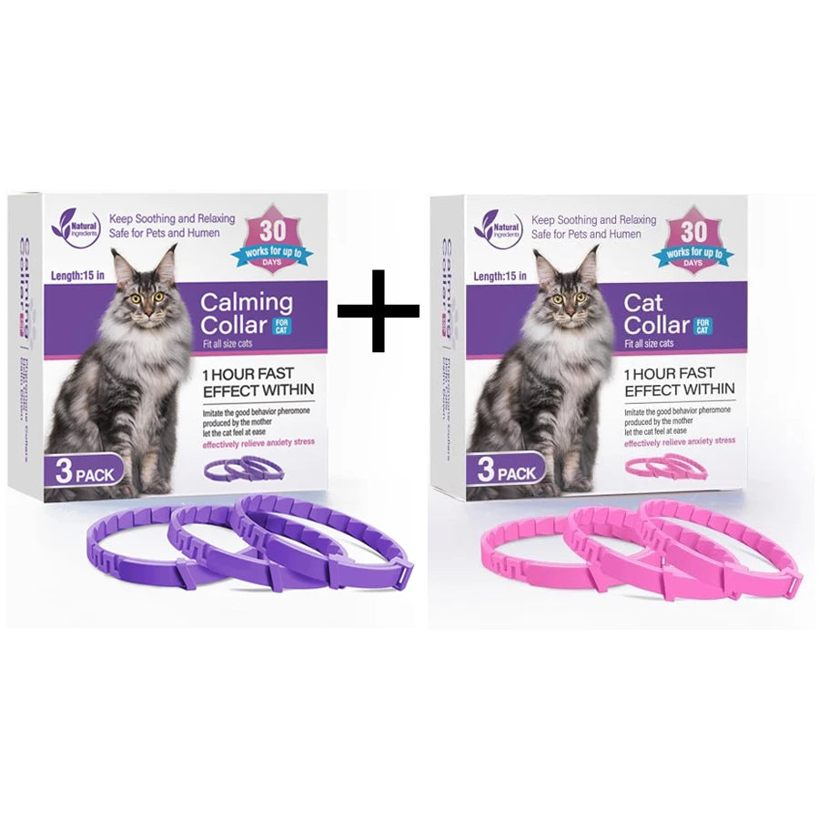 3/4 Pc Dogs Calming Pheromone Collars Cats Relieve Anxiety Adjustable Comfortable Collar
