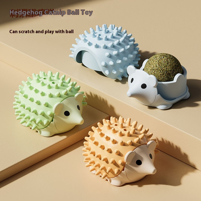 Cat Toy Hedgehog Scratching and Itching Catnip Ball Relieving Stuffy Pet Toy