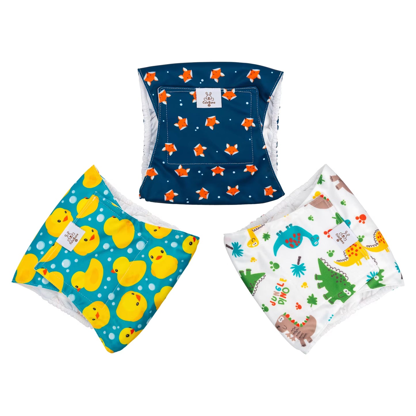 (3Pcs per Pack) Cute bone Reusable Male Dog Diapers