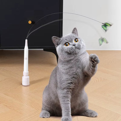 Electric Suction Cup Cat Toy Rotating Butterfly Flying Cat Self-Entertaining Toy