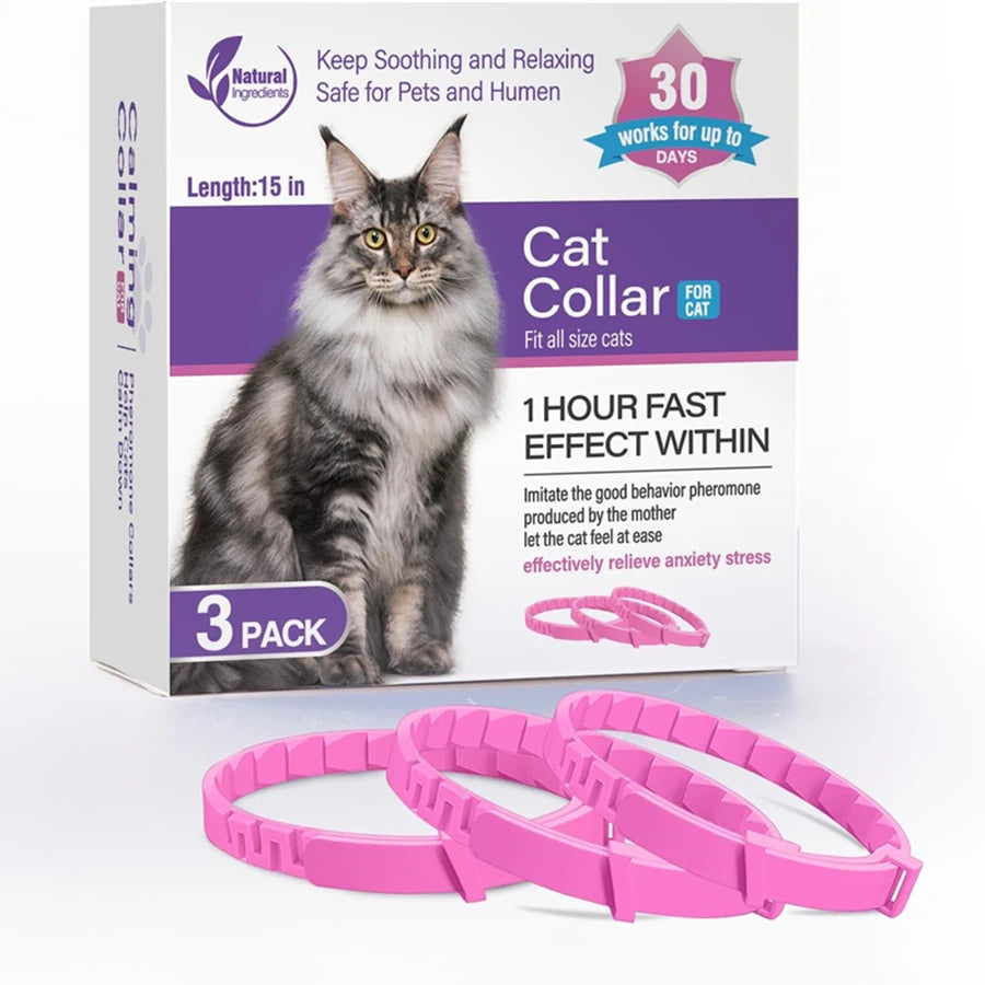 3/4 Pc Dogs Calming Pheromone Collars Cats Relieve Anxiety Adjustable Comfortable Collar