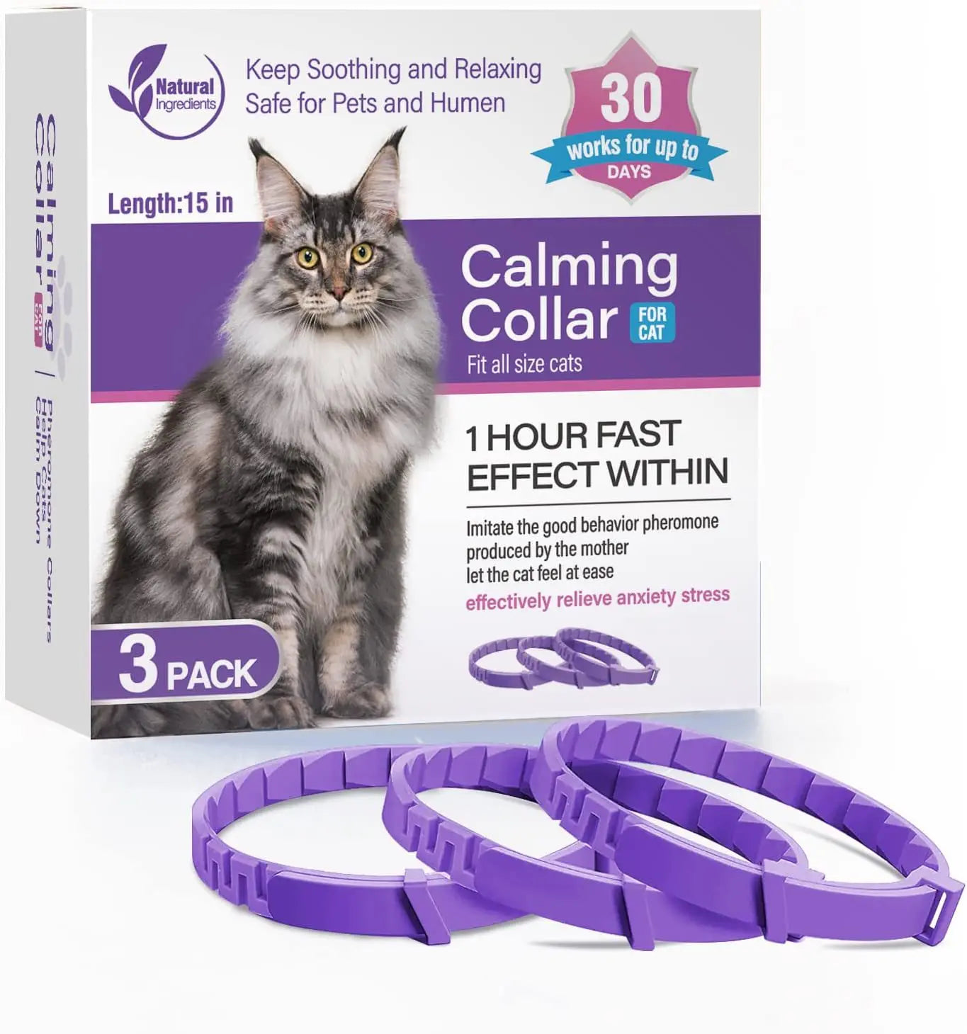 3/4 Pc Dogs Calming Pheromone Collars Cats Relieve Anxiety Adjustable Comfortable Collar