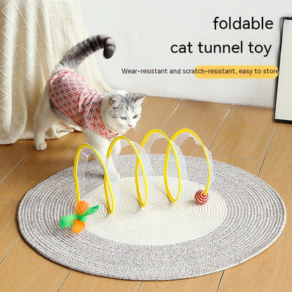 Folded Cat Tunnel Type Cats Tunnel Spring Toy Mouse Tunnel Cat