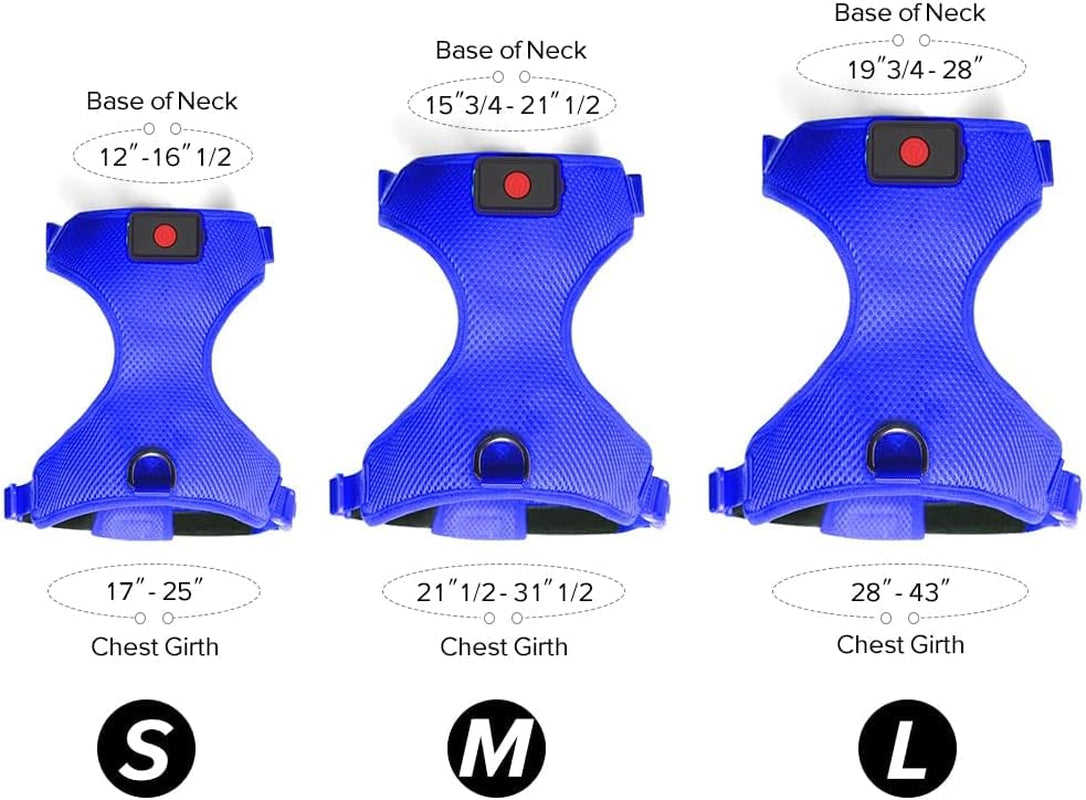 LED Dog Harness,Lighted up USB Rechargeable Pet Harness,Illuminated Reflective Glowing Dog Vest Adjustable Soft Padded No-Pull Suit for Small,Medium,Large Dogs (Blue, M)