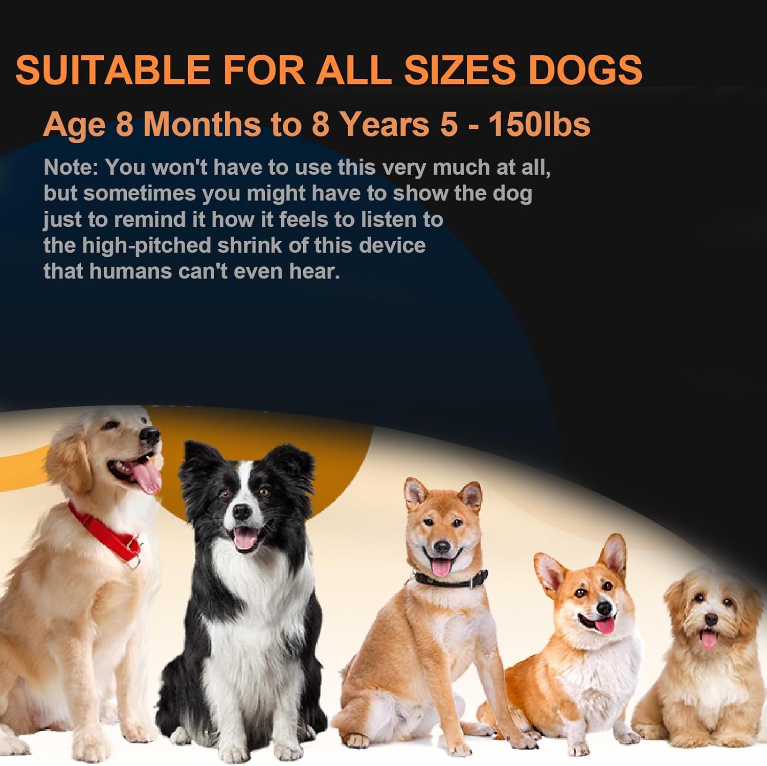 Dog Barks No More Dog Training Device, 5 in 1 Rechargable Ultrasonic anti Barking Device 35FT with High Low Mode, Safe & Painless, Dog Bark Deterrent Devices Portable Bad Haviour Stopper