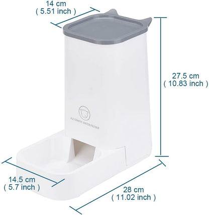Automatic Feeder Set, 1-Gallon Water Dispenser and 2.1Kg Pet Food Feeder, Small Pet Waterer and Feeder, Self-Dispensing, Polypropylene Material, for Cats and Dogs