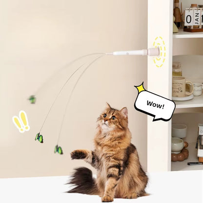 Electric Suction Cup Cat Toy Rotating Butterfly Flying Cat Self-Entertaining Toy