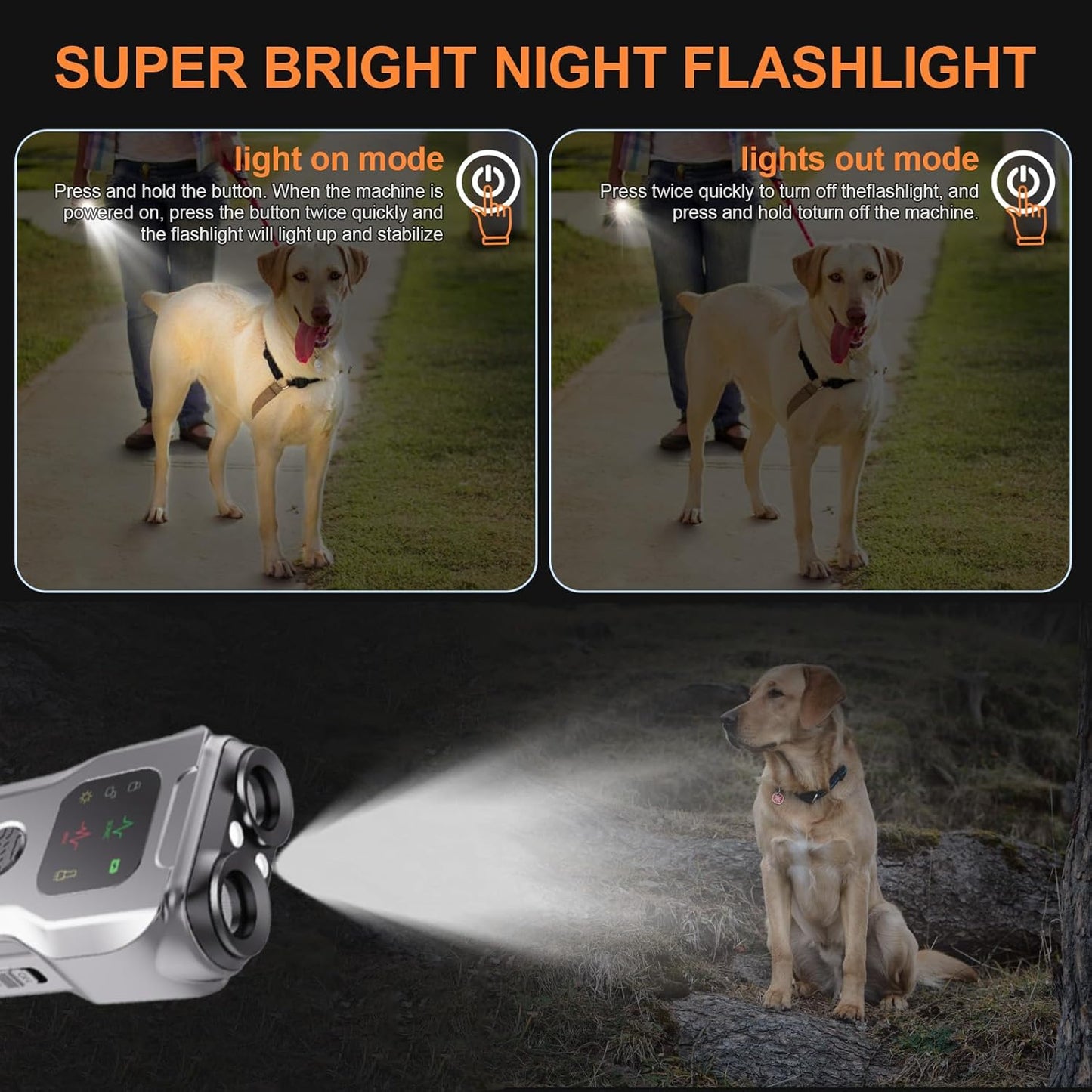 Dog Barks No More Dog Training Device, 5 in 1 Rechargable Ultrasonic anti Barking Device 35FT with High Low Mode, Safe & Painless, Dog Bark Deterrent Devices Portable Bad Haviour Stopper