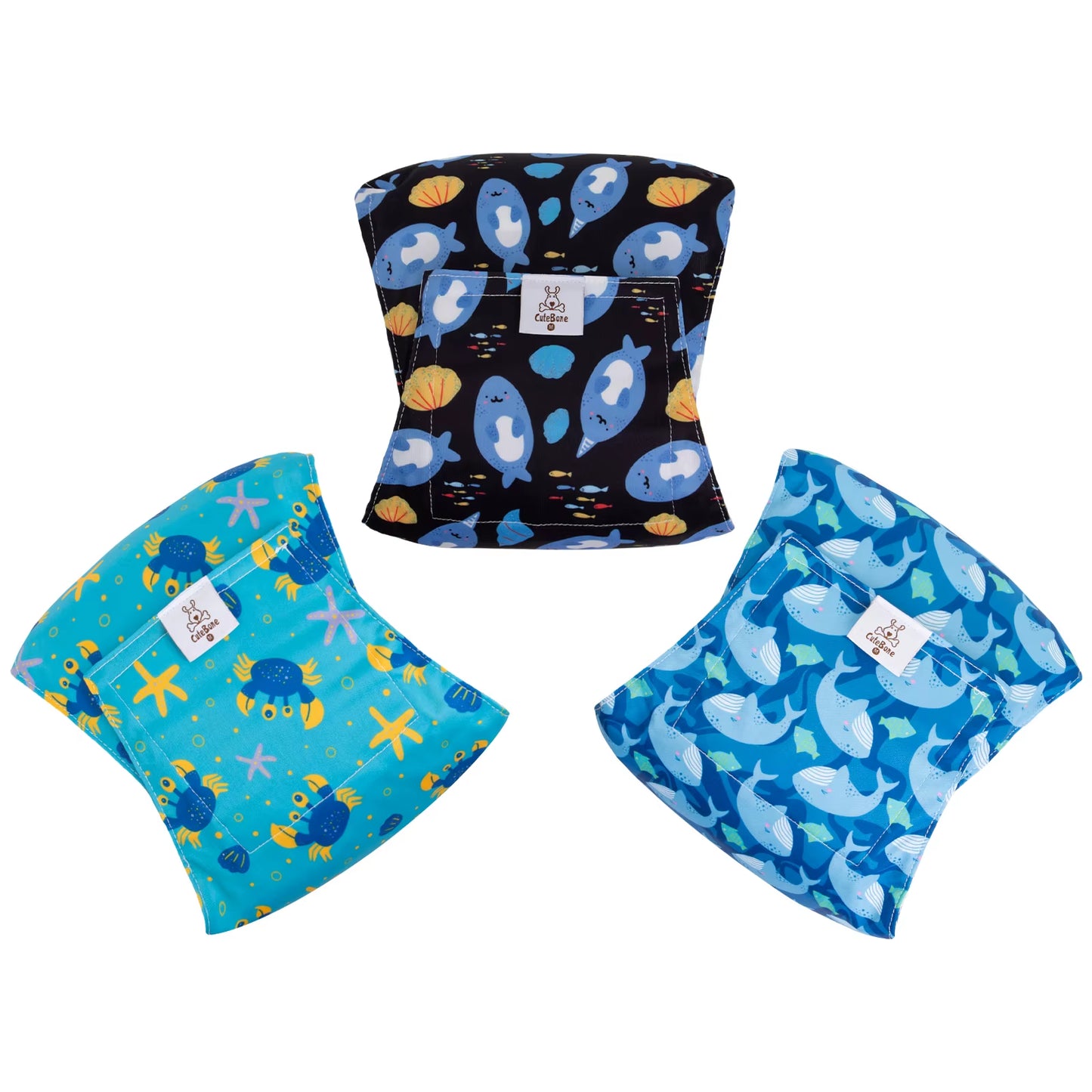 (3Pcs per Pack) Cute bone Reusable Male Dog Diapers
