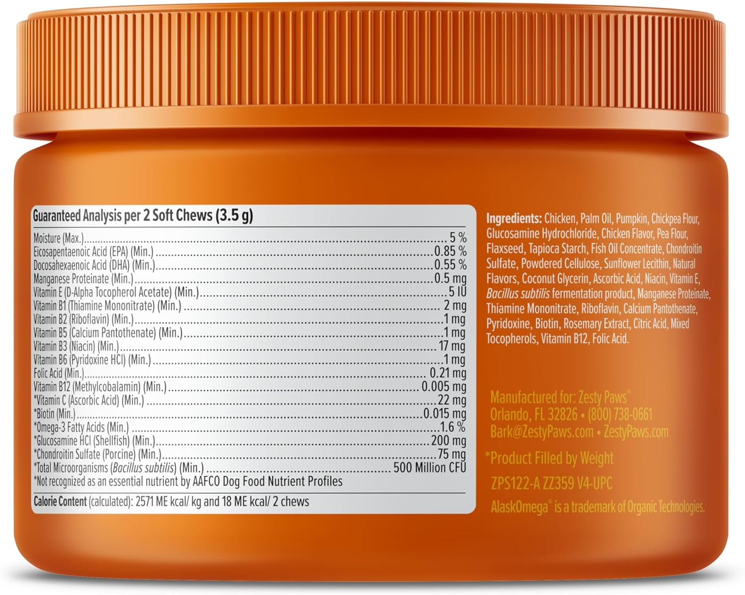 Dog Multivitamin, Chewable Dog Vitamins and Supplements for Hip & Joints, Skin & Coat, Omega 3 Fish Oil for Dogs- Senior & Puppy Multivitamin - Chicken Mini Bites- 90Ct