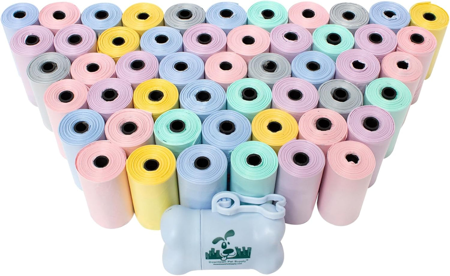 Poop Bags for Dogs with Dispenser, 180 Count - Leak-Proof Dog Waste Bags and Bone-Shaped Dog Poop Bags Holder for Leash - Rainbow with Paw Prints, 12.5" X 8.5"