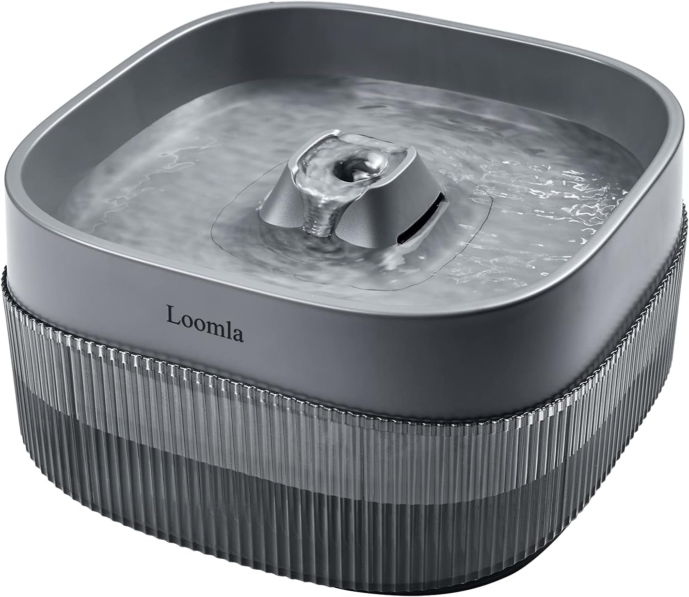 Cat Water Fountain, 85Oz/2.5L Pet Water Fountain Indoor, Automatic Dog Water Dispenser with Switchable LED Lights, 2 Replacement Filters for Cats, Dogs, Pets (Dark Gray)