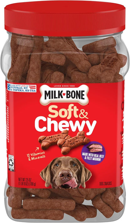 Soft & Chewy Dog Treats, Beef & Filet Mignon Recipe, 25 Ounce