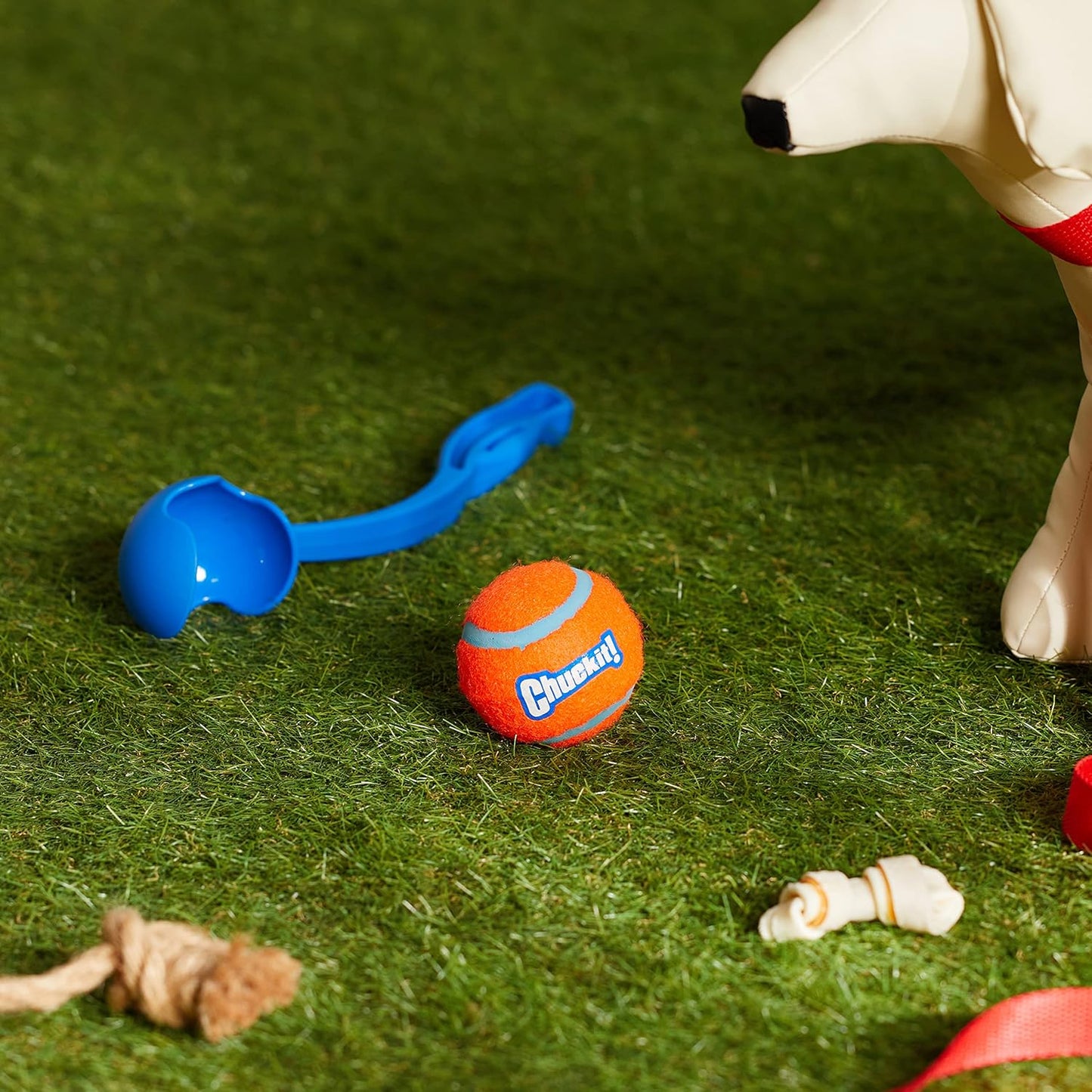 Dog Ball Launcher 12M Sport with 12" Handle Length for Medium (2.5" Dog Balls), Plastic Pet Fetch Ball Thrower, for Dogs 20-60 Pounds, Made in USA, Blue