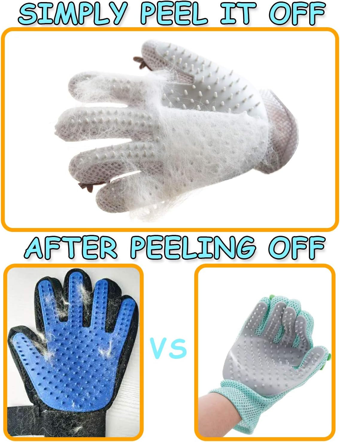 Pet Grooming Glove - Cat Dog Gentle Deshedding Brush Glove - Efficient Pet Hair Remover Massage Mitt - Enhanced Five Finger Design Perfect for Long Short Fur, Right Hand Pet Bathing (Green)