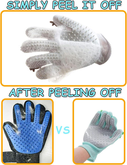 Pet Grooming Glove - Cat Dog Gentle Deshedding Brush Glove - Efficient Pet Hair Remover Massage Mitt - Enhanced Five Finger Design Perfect for Long Short Fur, Right Hand Pet Bathing (Green)
