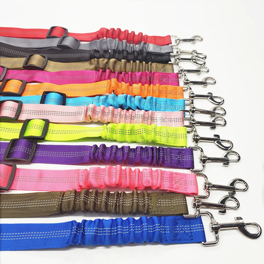 Adjustable Dog Car Seat Belt Harness for Dogs Nylon Reflective Cushioning Elasticity