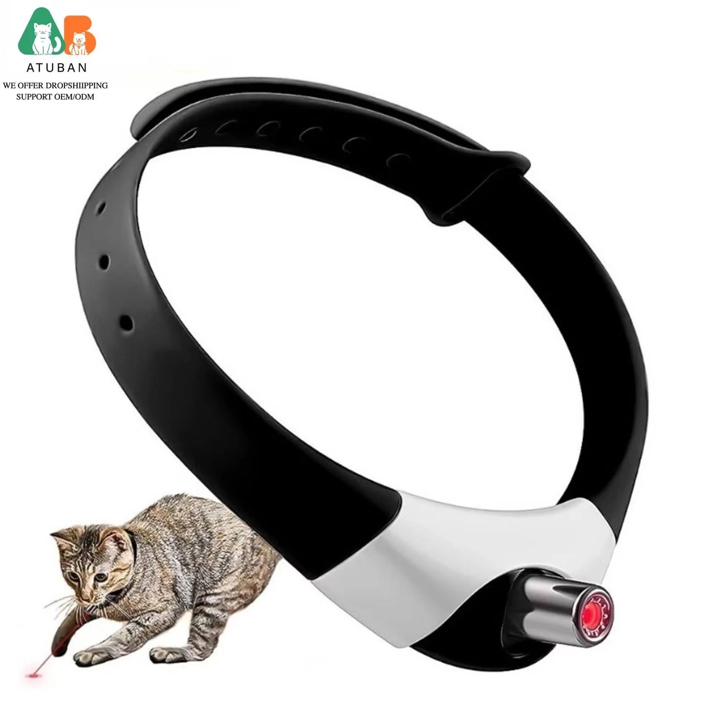 Electric Smart Amusing Collar for Kitten, Wearable Automatic Cat Toys