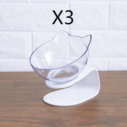 Non Slip Double Cat Bowl with Raised Stand Pet Food Cat Feeder 