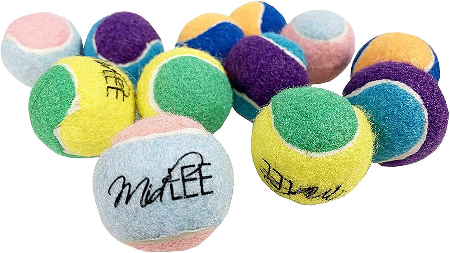 X-Small Dog Tennis Balls 1.5" Pack of 12- Puppy Mini Fetch Pet Little Tennis Balls -Yellow/Pink