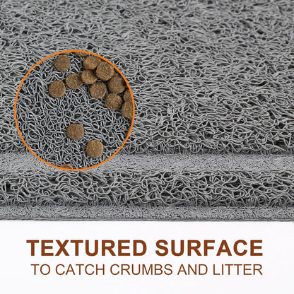 Dog Food Mat Waterproof, 35”X 24”, Pet Mat for Food and Water Bowl, Cat Bowl Mat for Floor, Grey