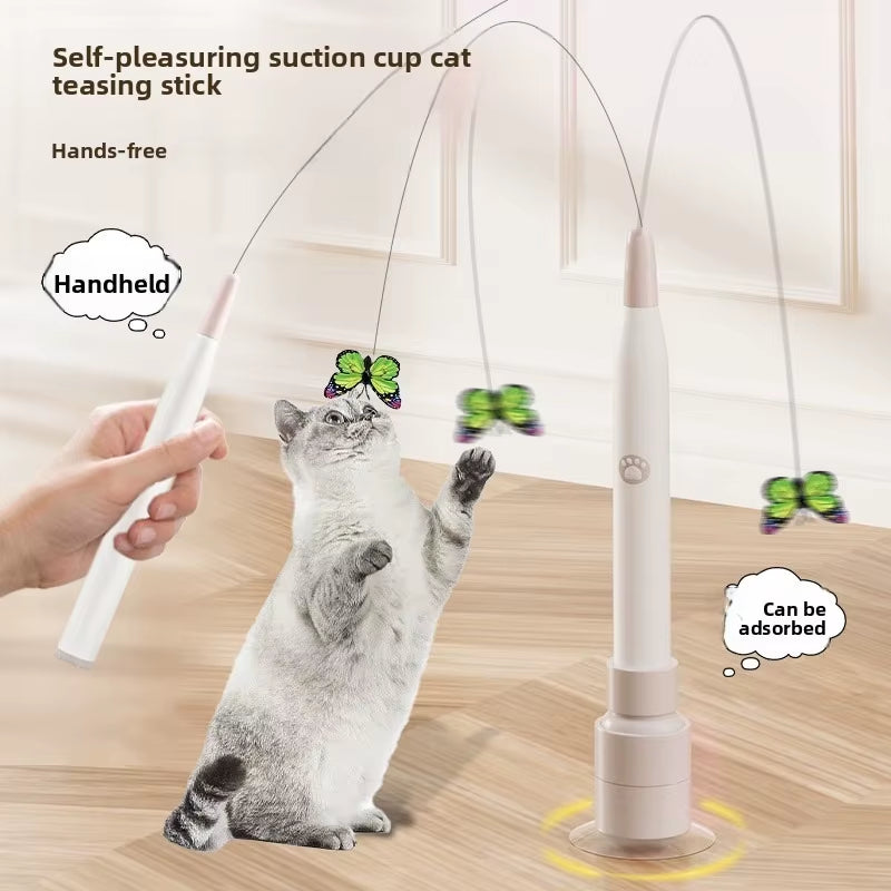 Electric Suction Cup Cat Toy Rotating Butterfly Flying Cat Self-Entertaining Toy
