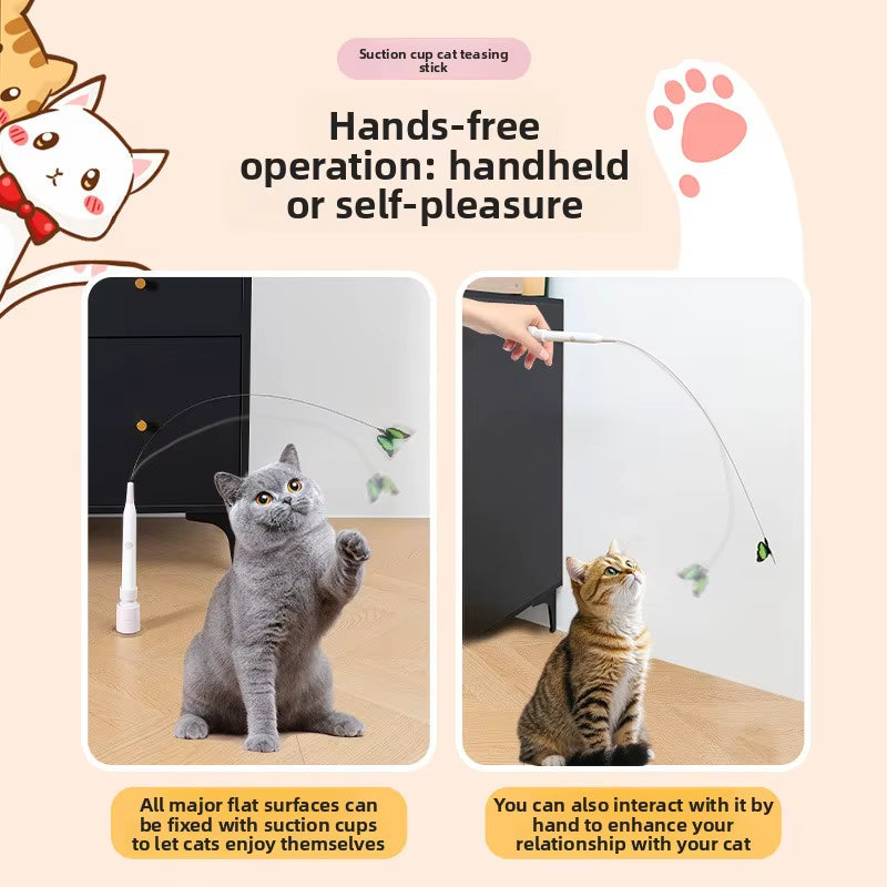 Electric Suction Cup Cat Toy Rotating Butterfly Flying Cat Self-Entertaining Toy
