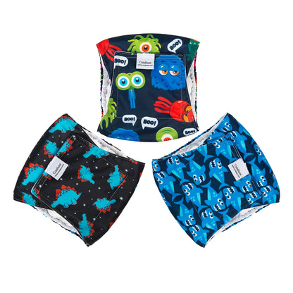 (3Pcs per Pack) Cute bone Reusable Male Dog Diapers