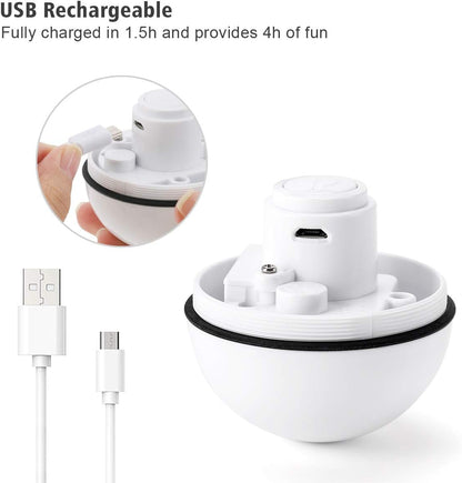 Interactive Cat Toys Ball with LED Light, 360 Degree Self Auto Rotating Smart Ball, USB Rechargeable Spinning Cat Ball Toy,Stimulate Hunting Instinct Kitten Funny Chaser Roller Pet Toy